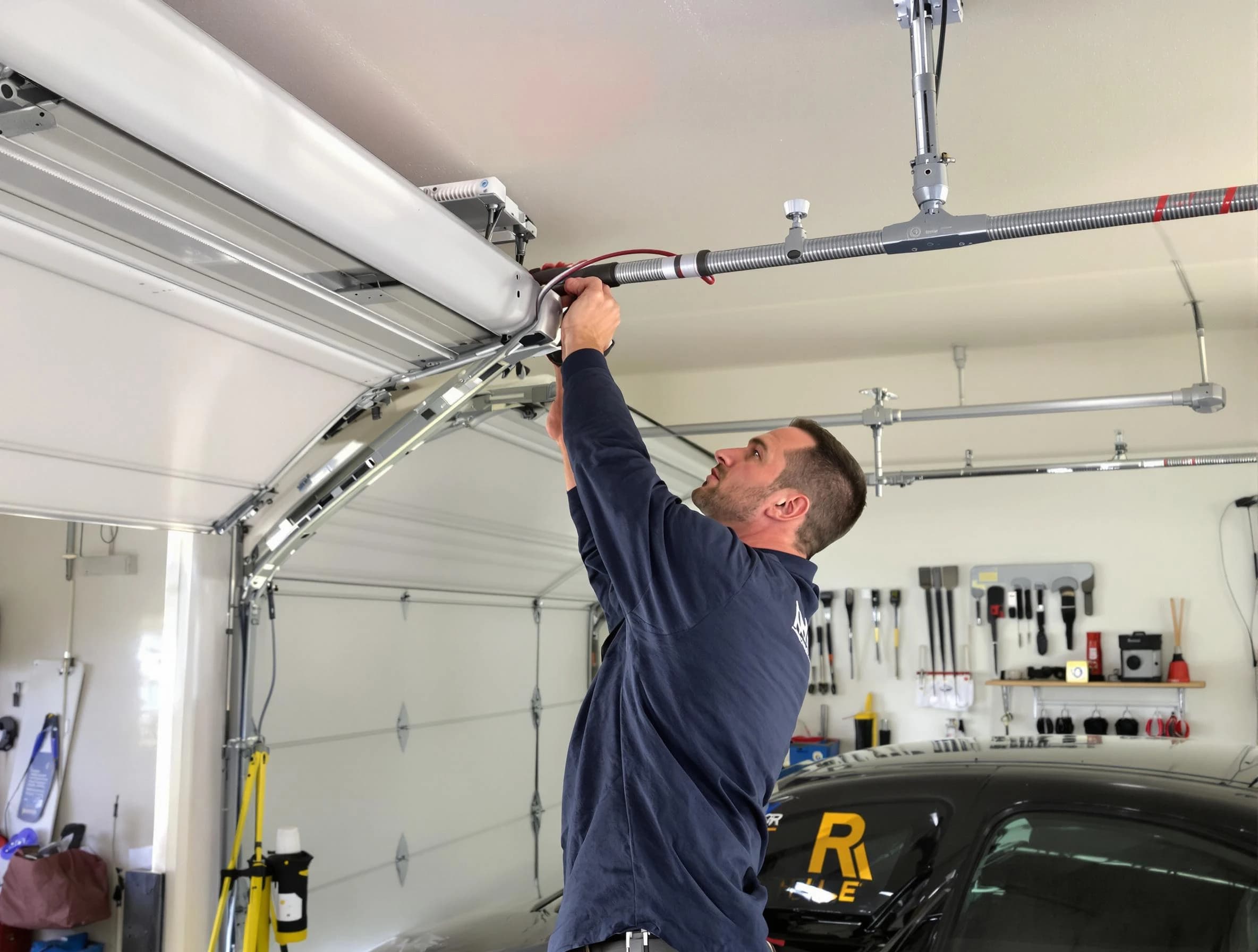 Framingham Garage Door Repair technician performing garage door cable repair in Framingham