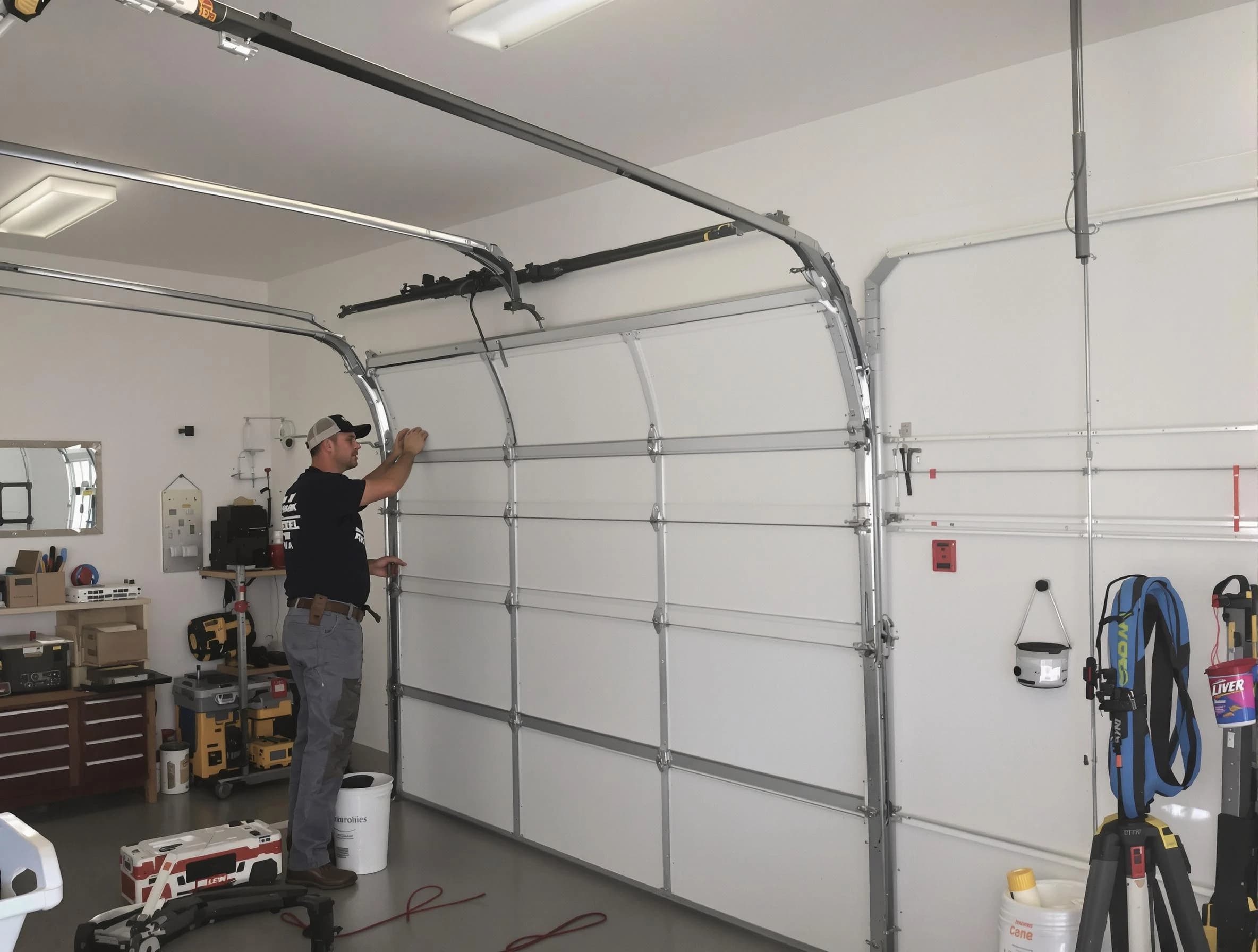 Framingham Garage Door Repair team installing new garage door in Framingham