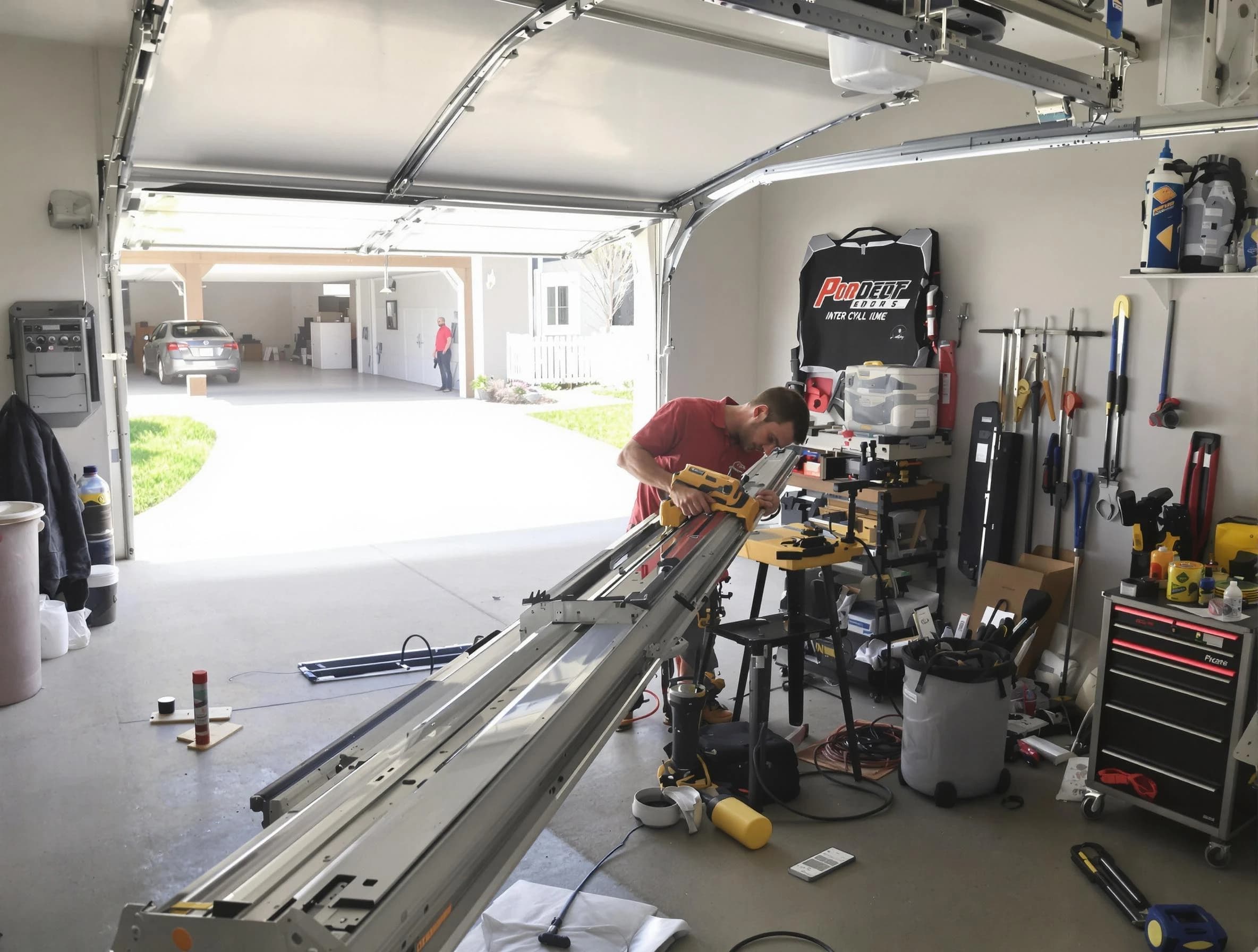 Framingham Garage Door Repair expert performing track repair in Framingham
